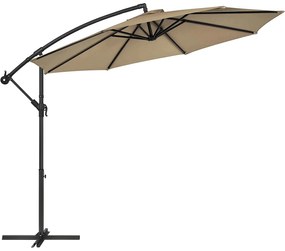 Napernyő Ø 300 cm, kerti napernyő, taupe | SONGMICS