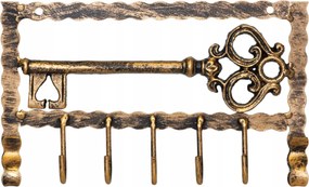 Kulcstartó Fém kulcs öt kampós akasztó patinás retro