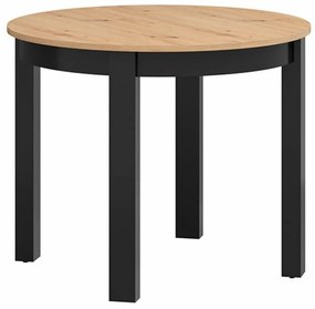 Asztal Boston 314Artisan tölgy, Fekete, 76cm, Hosszabbíthatóság, Laminált forgácslap, Laminált forgácslap