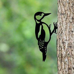 Bird fém kerti dísztárgy, fekete, 18×30 cm