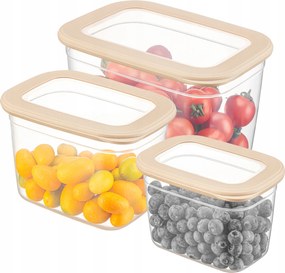 Cralex Tosca Bézs Téglalap Alakú Ételtároló Készlet 0,8l/1,3l/2,3l