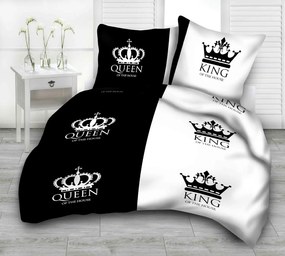 QUEEN ÉS KING FEKETE-FEHÉR fotó ágynemű Ágynemű mérete: 140x220 cm, A csomag tartalma: Készletcsomagolás