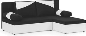 ROLO Kinyitható sarokkanapé Fekete/fehér