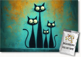 Fotótapéta Flizelina Gyerekek Rajz Állatok Vicces Macskák 100x75 ragasztó