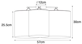 Mennyezeti lámpa fekete arannyal belül 3-lámpás - Multidrum