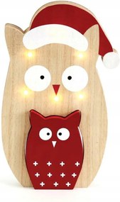 Aca Lighting fa dekoráció kicsi és nagy bagoly 6 Led Ww elemes (2xAAA)