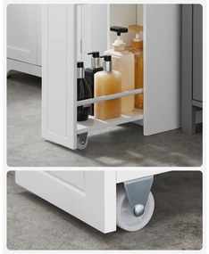 Keskeny fürdőszoba szekrény, fehér, 18x40x70cm