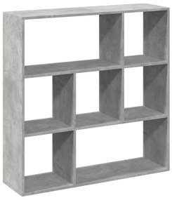 betonszürke szerelt fa elválasztó könyvespolc 102x29x103,5 cm