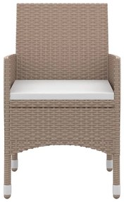 3 részes polyrattan és üveg kerti étkezőgarnitúra párnákkal