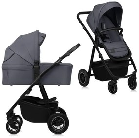 Lionelo - AMBER PLUS 2 az 1-ben kombinált babakocsi, szürke grafit