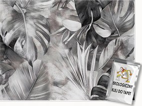 Fotótapéta Monster Levelek Fekete-fehér Falra Hálószoba Nappali 350x250