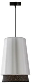 Duolla - Csillár zsinóron BELL SHINY 1xE27/15W/230V átm. 25 cm ezüst/fekete