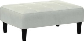 vidaXL világosszürke bársony lábzsámoly 77x55x31 cm