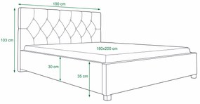 Franciaágy 180 cm Sylvie (fehér) (ágyráccsal és tárolóhellyel). Akció -18%. 1047163