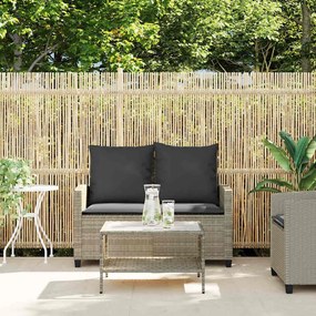 2 személyes polyrattan kerti kanapé asztallal&amp;párnával