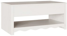 Dohányzóasztal &quot;DRAMMEN&quot; Fehér 99x55x45 cm Szilárd Fenyő