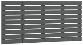 szürke tömör fenyőfa fali fejtámla 156x3x63 cm