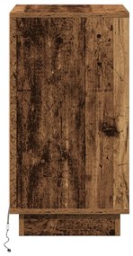 éjjeli szekrény LED-del régi fából 39x34,5x65 cm szerelt fa