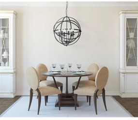 Searchlight 2476-6BK - Láncos csillár ORBIT 6xE14/60W/230V fekete