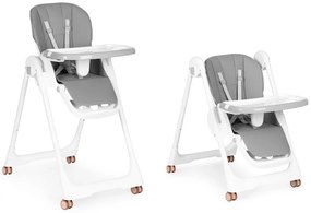 Etetőszék állítható magasság eco-bőr pántok dupla tálca sötétszürke