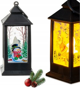 Adventi Rorat lampion Világító Led elemekkel fekete 12,5 cm