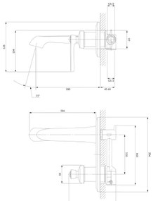 OMNIRES AM5215CR - ARMANCE króm falba építhető mosdó csaptelep