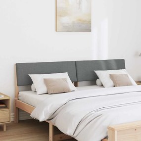 Kárpitozott fejtámla Sötétszürke 200 cm Tömör fenyőfa