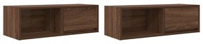 2 db barna tölgy színű szerelt fa TV-szekrény 80x31x25,5 cm