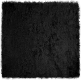 vidaXL Műgyapjú Szőnyeg Tafalla Fekete 120 x 120 cm Poliészter