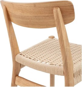 Natúr színű kaucsukfa étkezőszék szett 2 db-os Biel – MOME