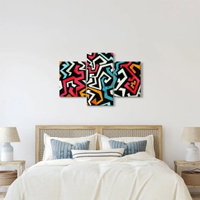 Grafikus absztrakciós kép (90x60 cm)