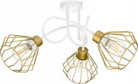 Mennyezeti lámpa csillár lógó Loft göndör drót gyémánt 3x E27 arany