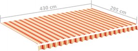 Sárga és narancssárga csere napellenző ponyva 4,5 x 3 m