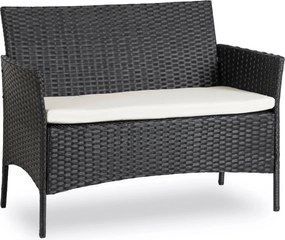 Zestaw Mebli Ogrodowych MISSISIPI Czarny/Beżowy