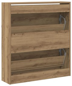 vidaXL Cipőtároló Fekvő Zsúfolt Tölgy 80x21x87,5 cm