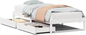 vidaXL fehér tömör fenyőfa ágy matrac nélkül 90 x 200 cm