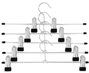 Fém nadrágtartó, 20 darabos szett, fekete és ezüst 31 cm széles