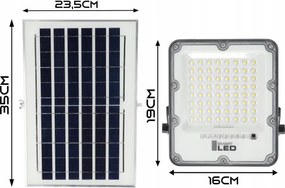 LED dimmelhető napelemes reflektor LED/50W/3,2V 5000K 6000 mAh IP65 fekete + távirányító