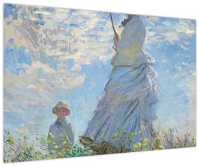 Kép - Claude Monet, Woman with a Parasol - Madame Monet and Her Son, reprodukciók (90x60 cm)