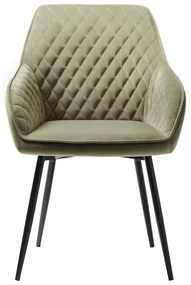 Khaki kárpitozott karfás étkezőfotel Milton – Unique Furniture