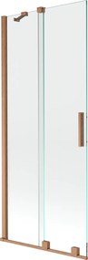 Mexen Velar, 2 szárnyas eltolható kádparaván 85 x 150 cm, 8mm átlátszó üveg, rézmatt, 896-085-000-01-65