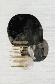 Modern Puha Márvány Szőnyeg Fekete Csillogó Kashmir Nappaliba 133x190 cm