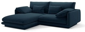 Sötétkék sarokkanapé (bal oldali) Torino – Micadoni Home