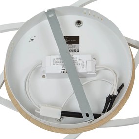 Mennyezeti lámpa fehér fával, LED-del, 3 lépésben dimmelhető, 2 lámpás - Kane