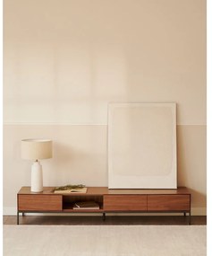 Natúr színű TV-állvány diófa dekorral 195x35 cm Vedrana – Kave Home