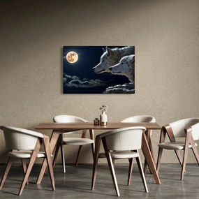 Farkas üvöltés a holdra képe (90x60 cm)