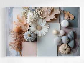 Poszter Őszi Kompozíció Boho Tök Virágok Levelek 120x80