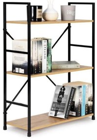 Intenso Home 3 szintes nyitott könyvespolc 59 x 80cm (Aranytölgy) | Univerzális tároló állvány fém lábakkal