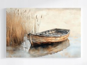 Poszter Kilátás Tájkép Tó Víz Csónak Köd 60x40