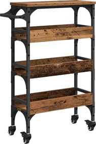 vidaXL Konyhai kocsi Öreg fa 53 x 20 x 76 cm Faanyag